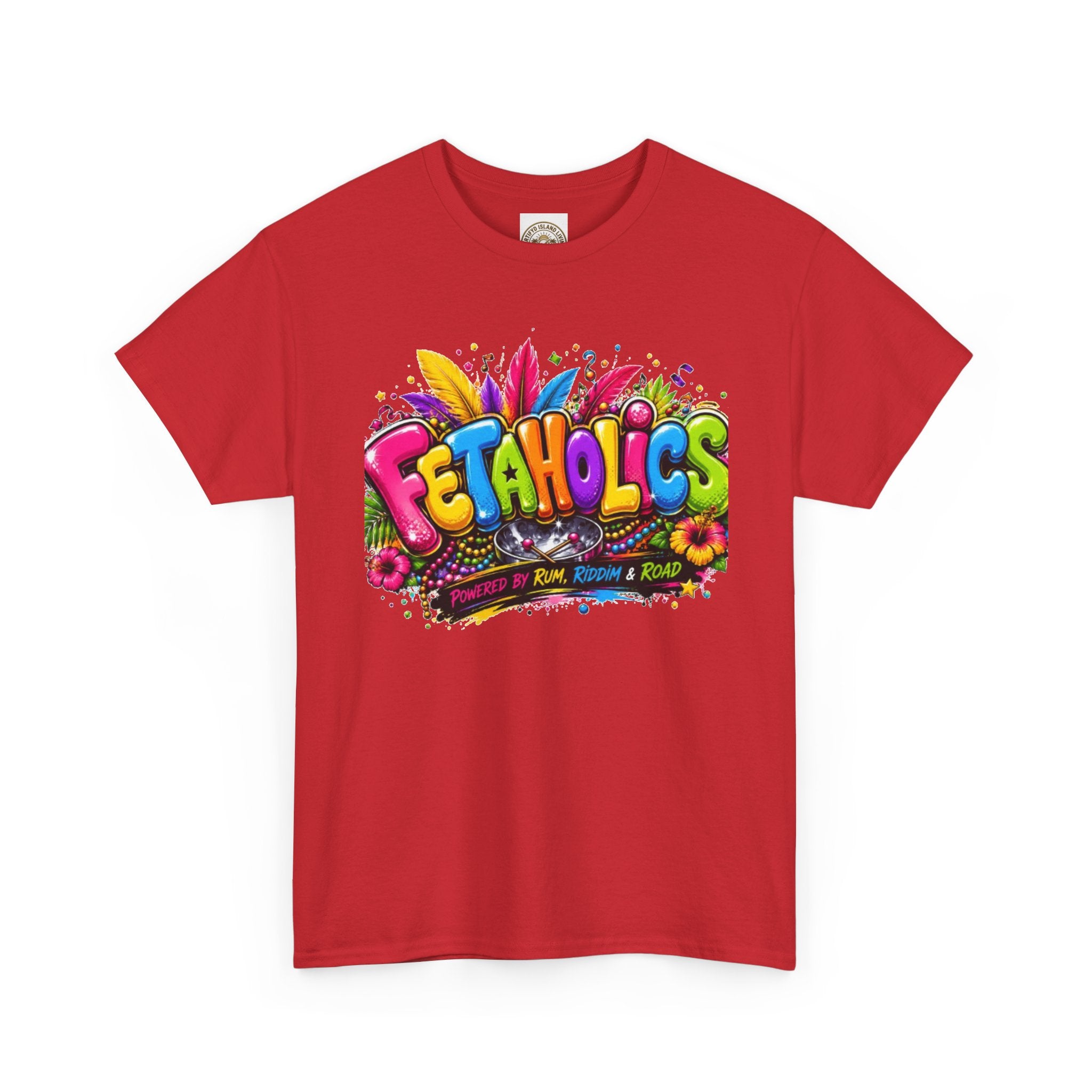 T-Shirt — Colorful "Fetaholics" Graphic Tee (Festival, Party Vibe)