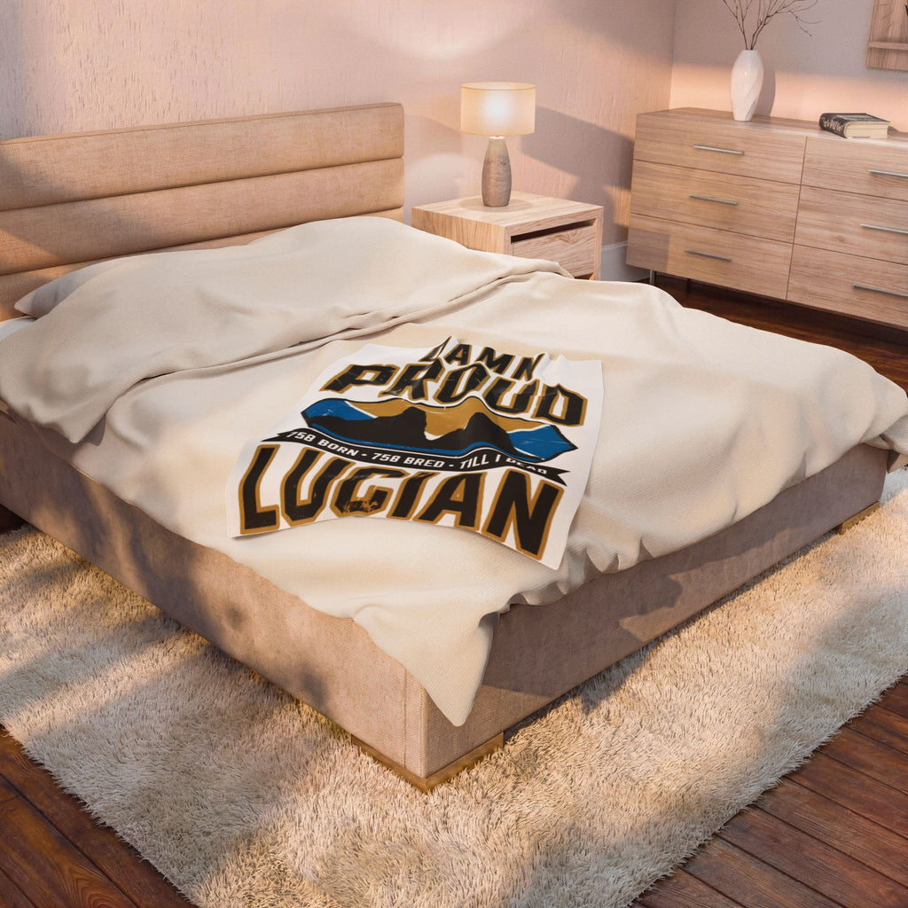 Velveteen Plush Blanket — "Damn Proud Lucian" Personalized Throw for Hometown Pride