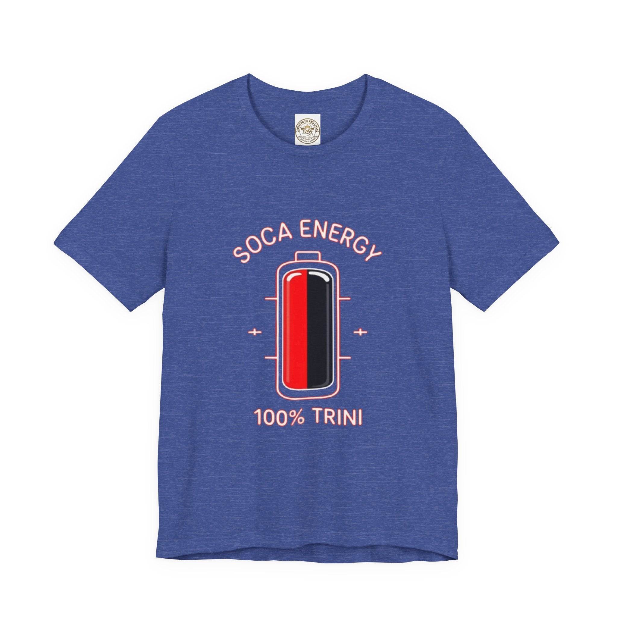 Soca Energy T‑Shirt — 100% Trini Battery Graphic Tee