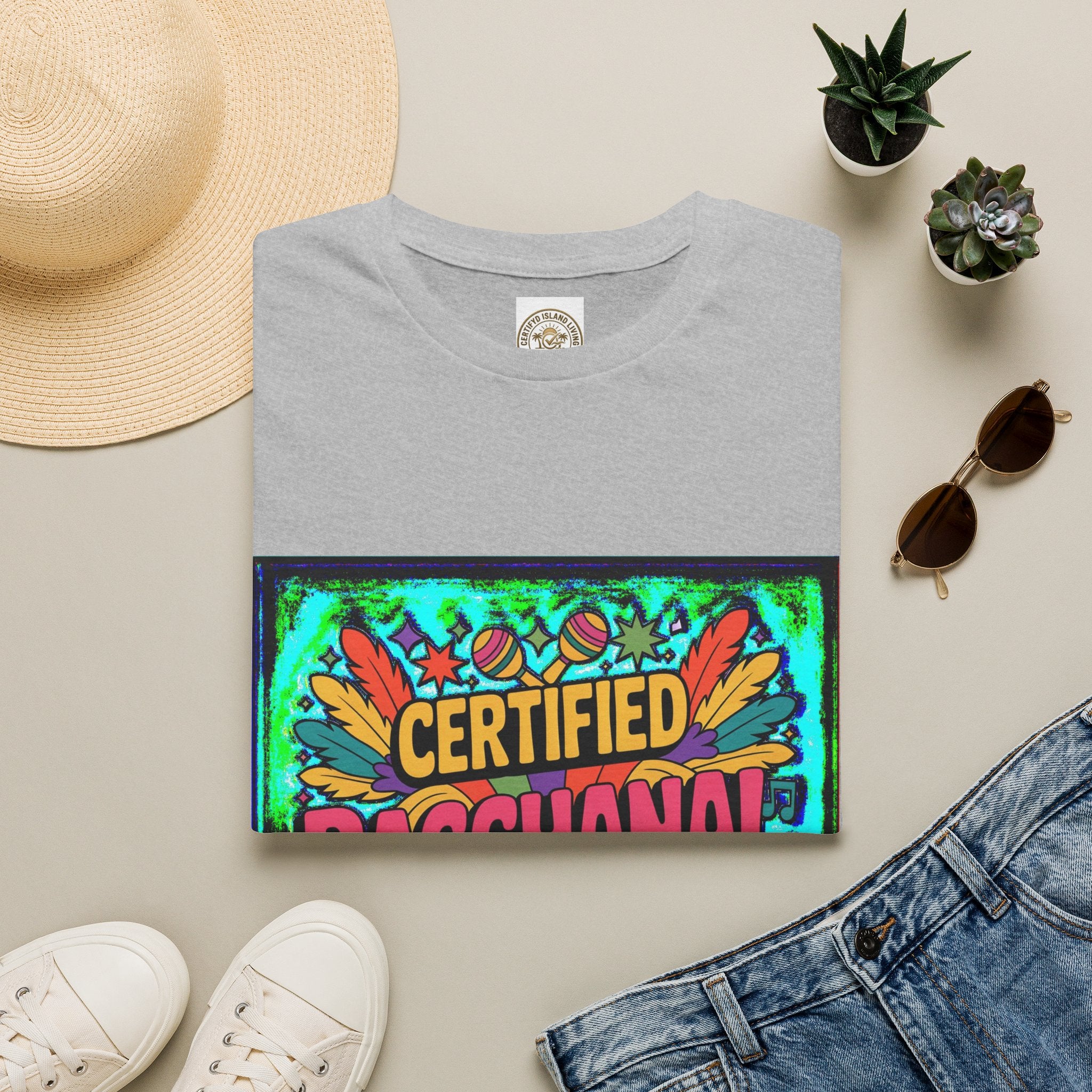 Certified Bacchanal Chasers T-Shirt — Colorful Carnival Party Tee