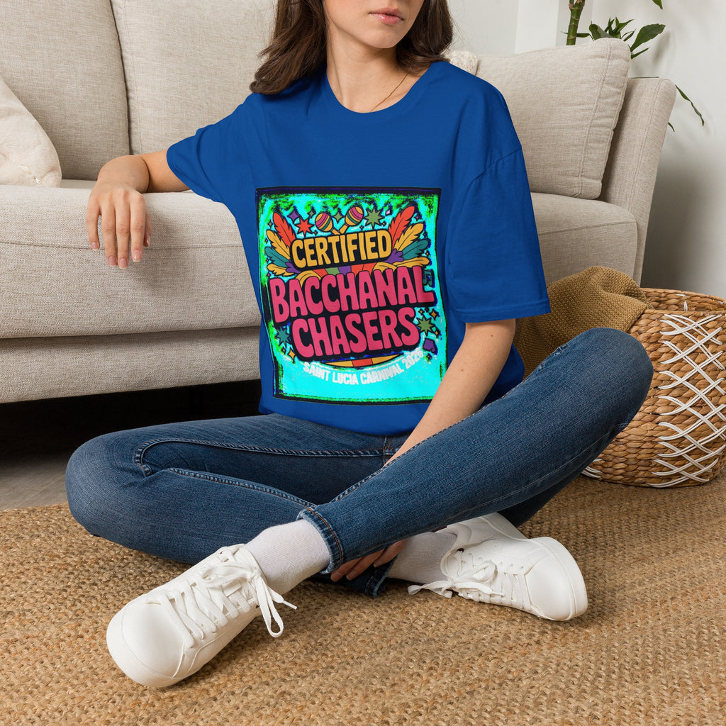 Certified Bacchanal Chasers T-Shirt — Colorful Carnival Party Tee