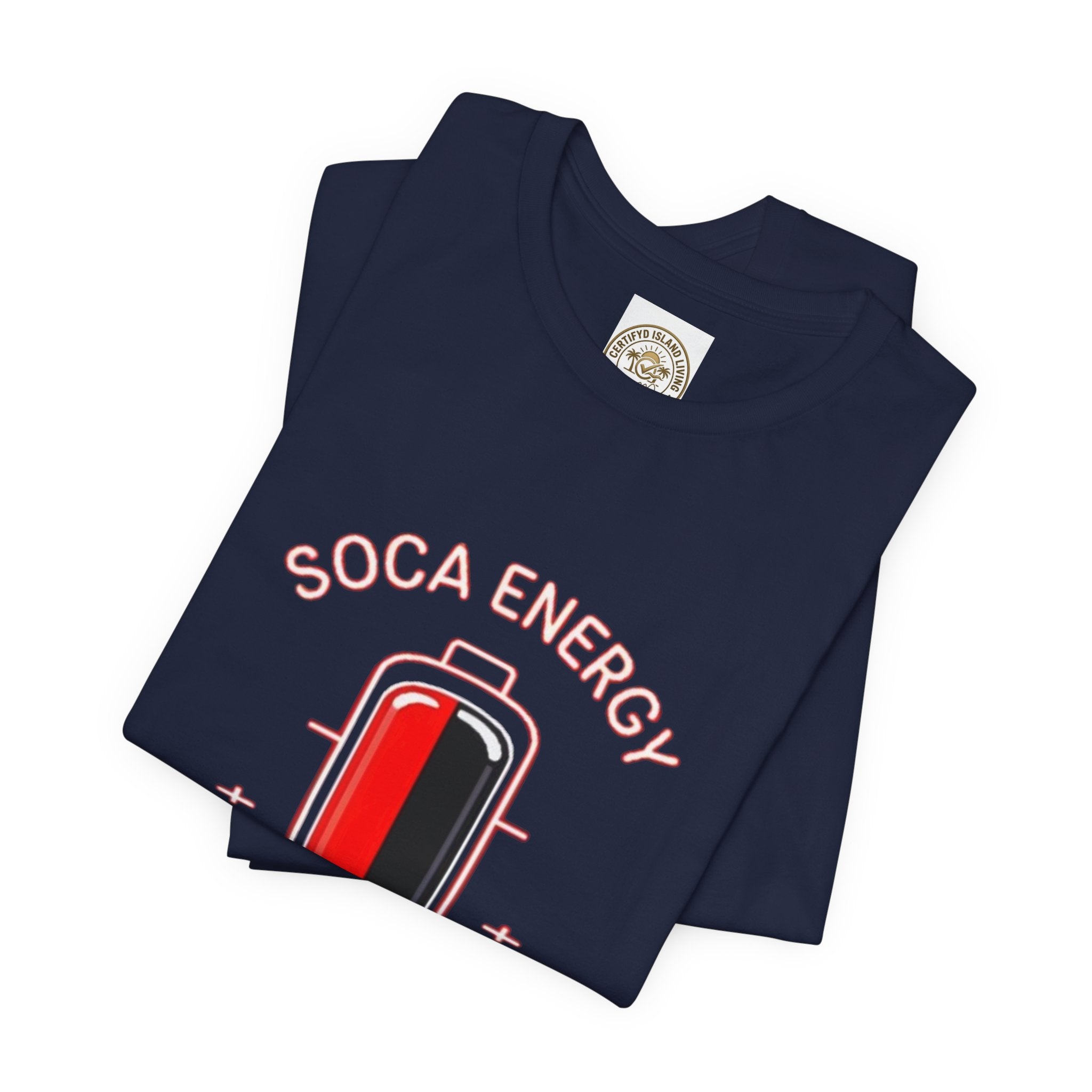 Soca Energy T‑Shirt — 100% Trini Battery Graphic Tee