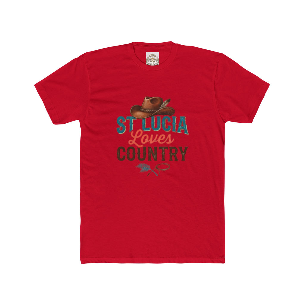 St. Lucia Loves Country T-Shirt — Country Music Cowboy Hat Tee
