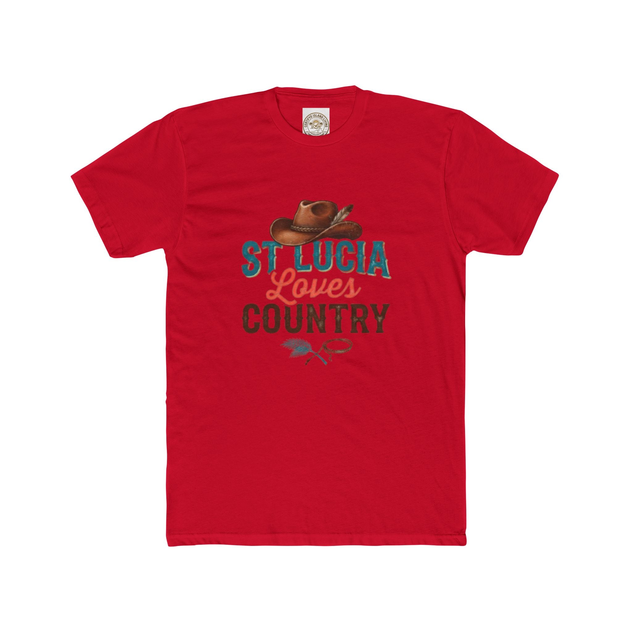 St. Lucia Loves Country T-Shirt — Country Music Cowboy Hat Tee