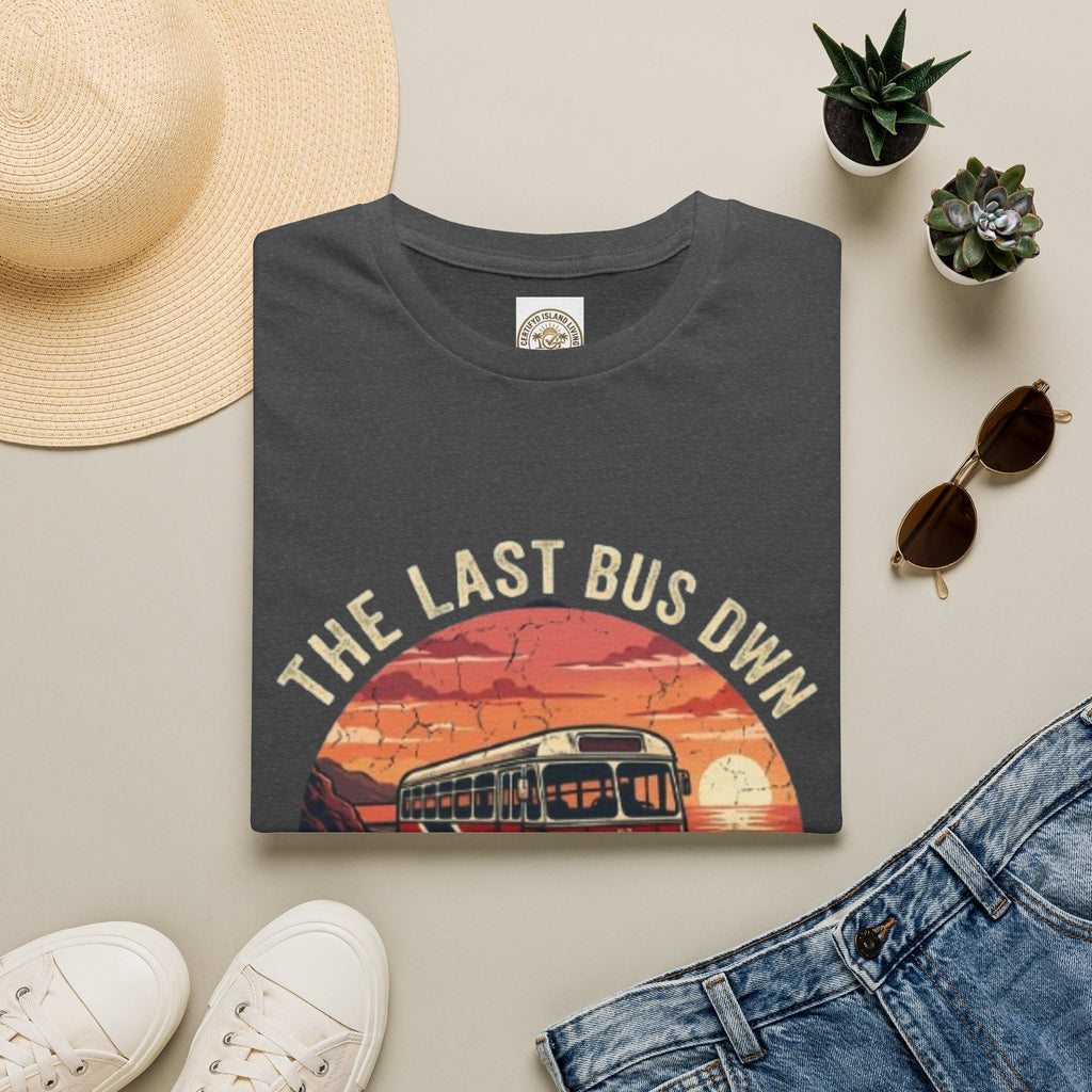 Vintage Bus Sunset T-Shirt — “The Last Bus Down” Graphic Tee
