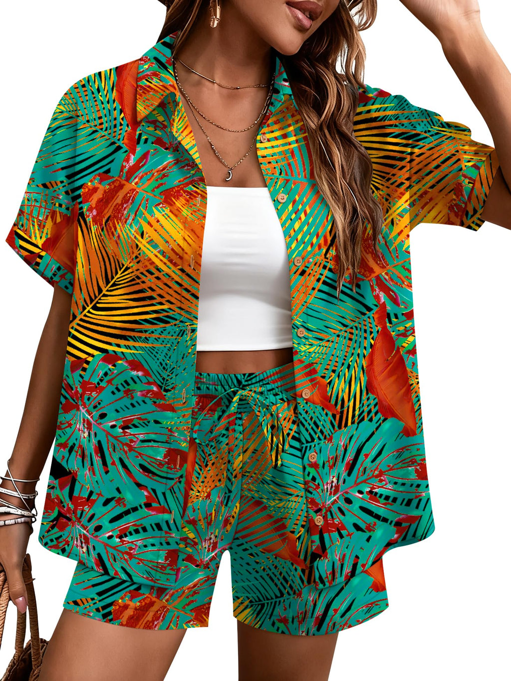 Women's Tropical 2-Piece Beach Set | Island Vacation Outfit