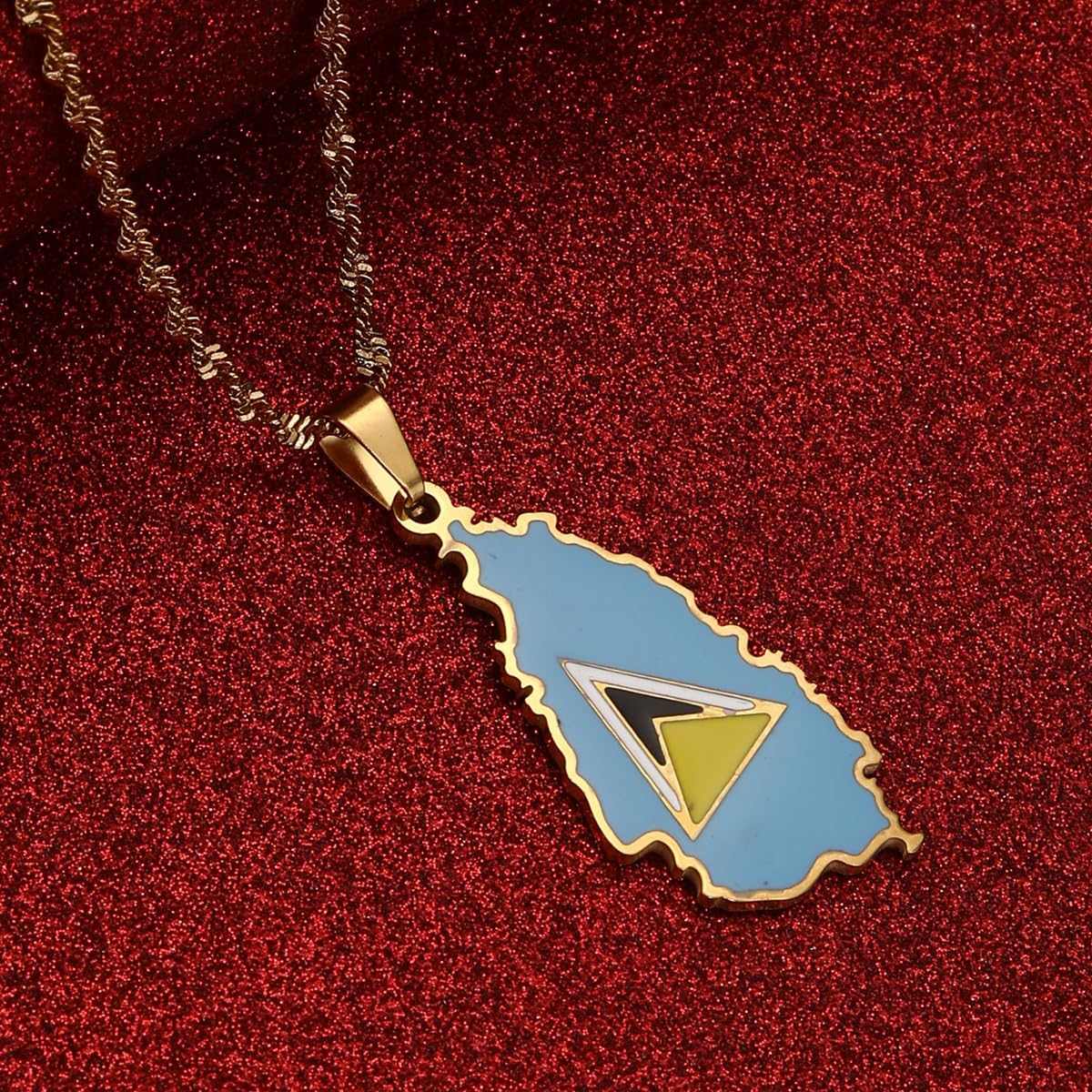 St. Lucia Heart Map Necklace