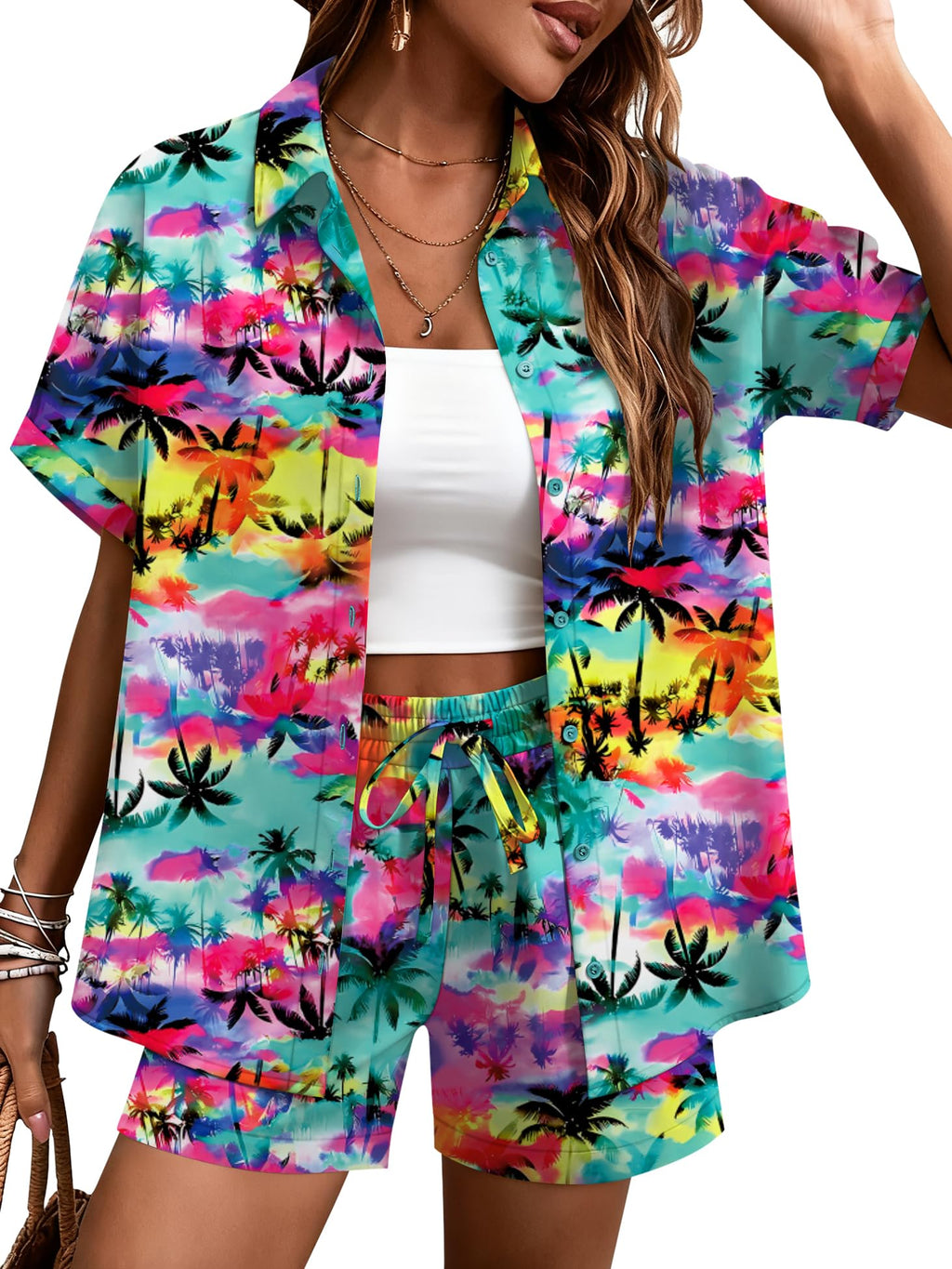 Women's Tropical 2-Piece Beach Set | Island Vacation Outfit