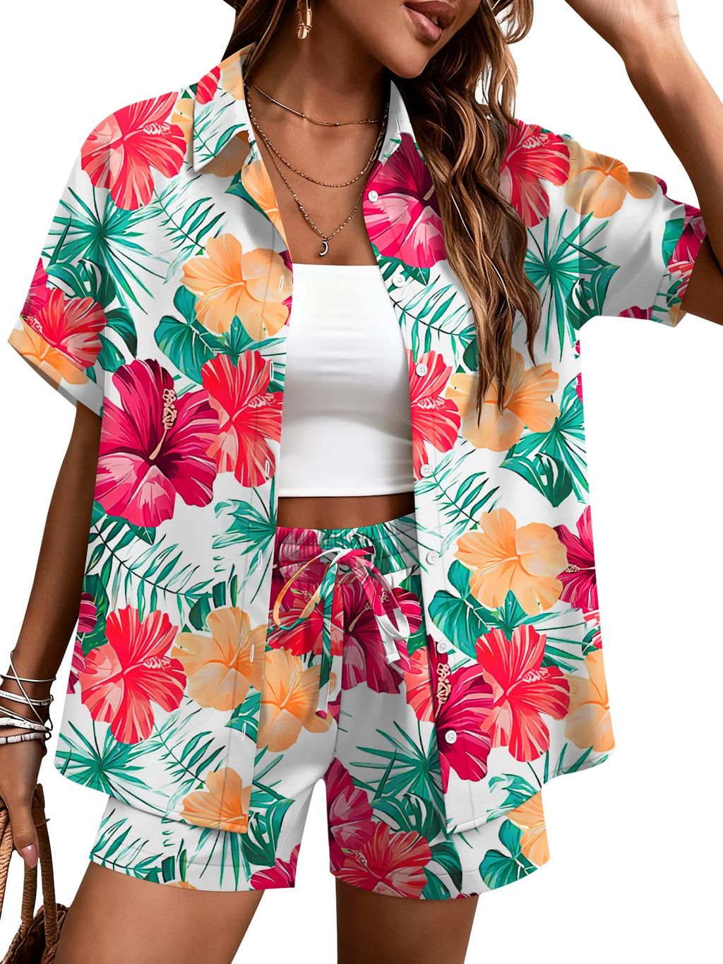 Women's Tropical 2-Piece Beach Set | Island Vacation Outfit