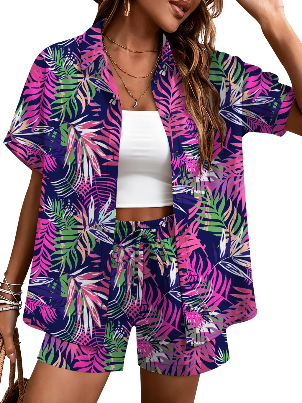Women's Tropical 2-Piece Beach Set | Island Vacation Outfit