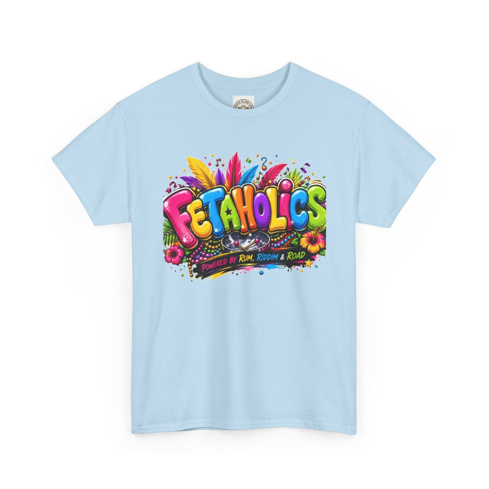 T-Shirt — Colorful "Fetaholics" Graphic Tee (Festival, Party Vibe)