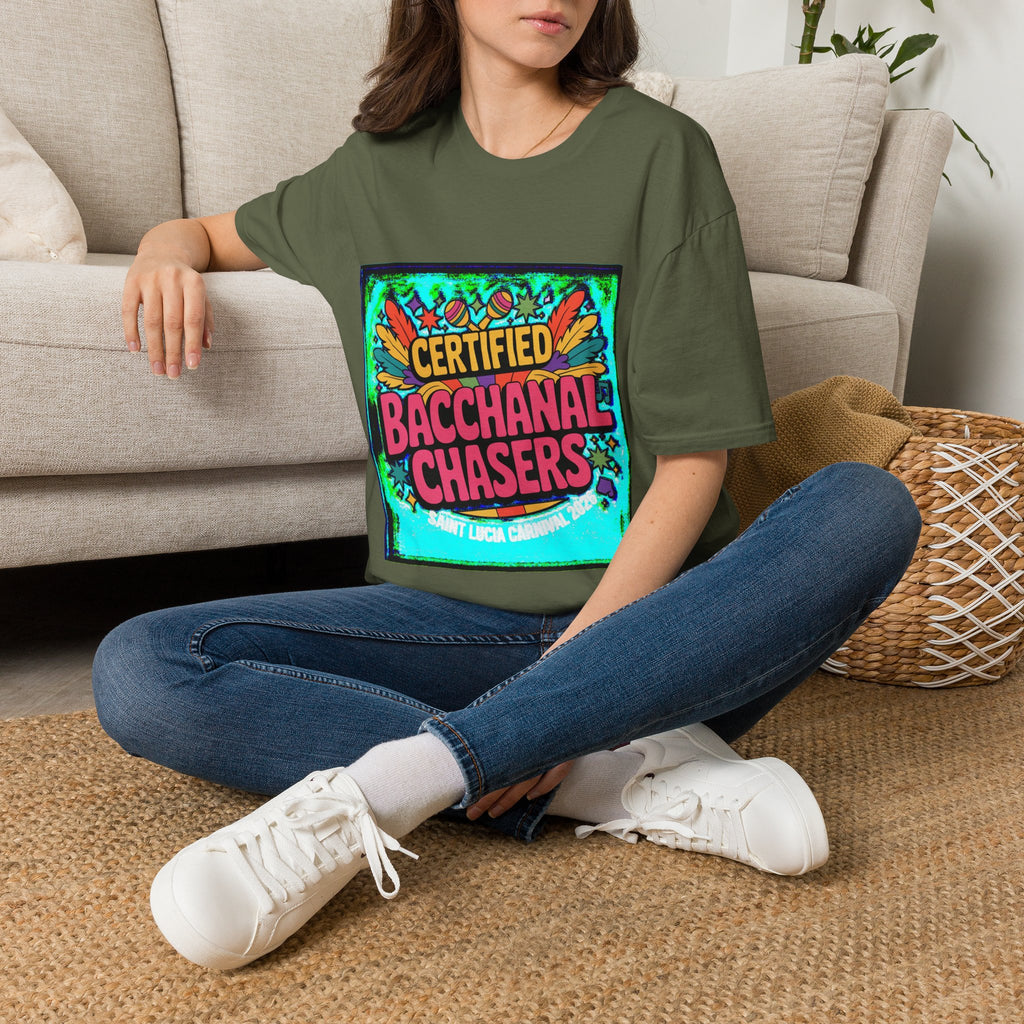 Certified Bacchanal Chasers T-Shirt — Colorful Carnival Party Tee