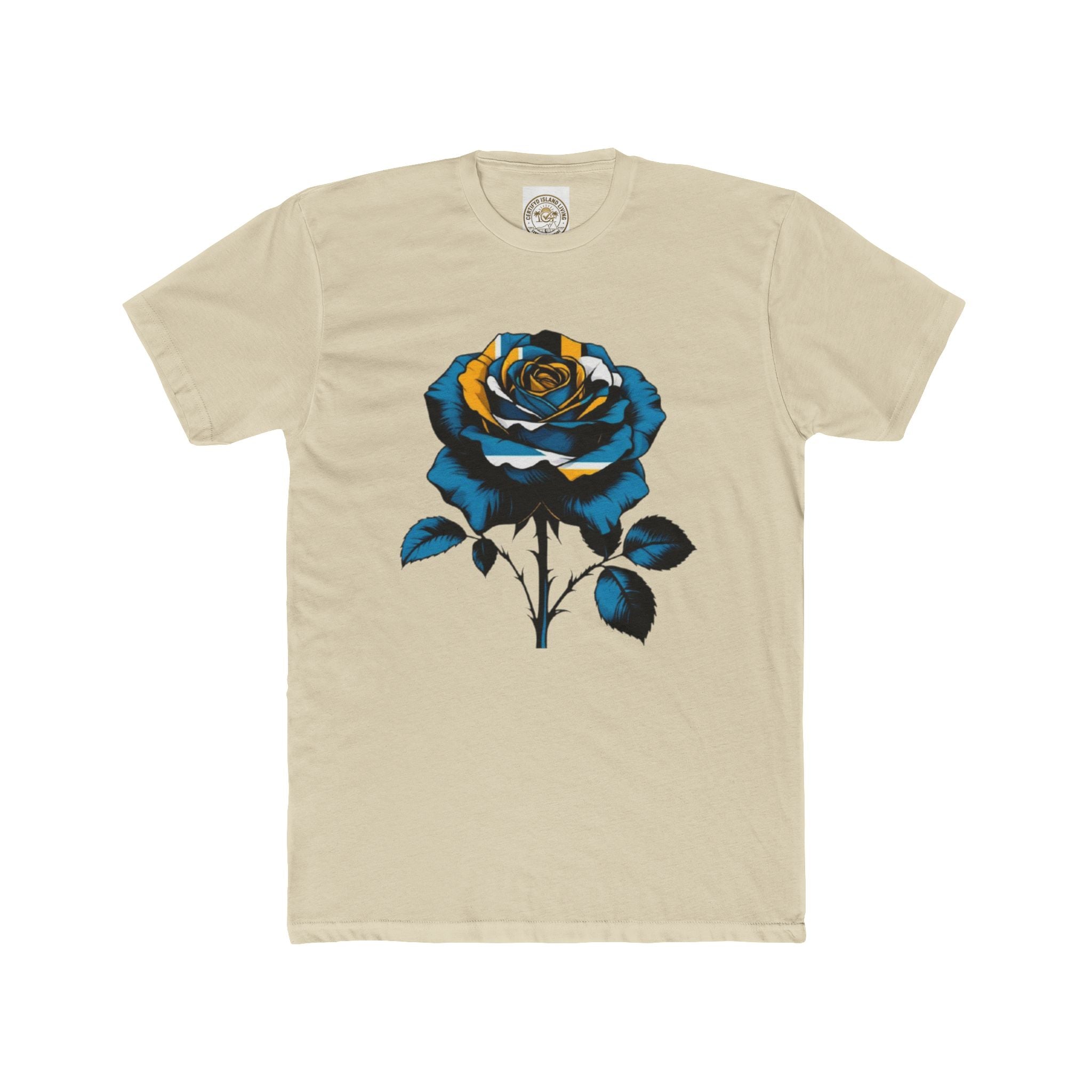 Blue & Gold Rose Graphic Tee