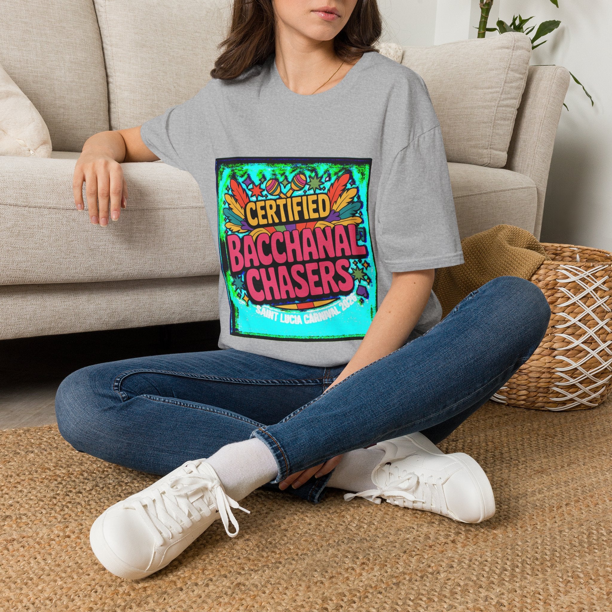 Certified Bacchanal Chasers T-Shirt — Colorful Carnival Party Tee
