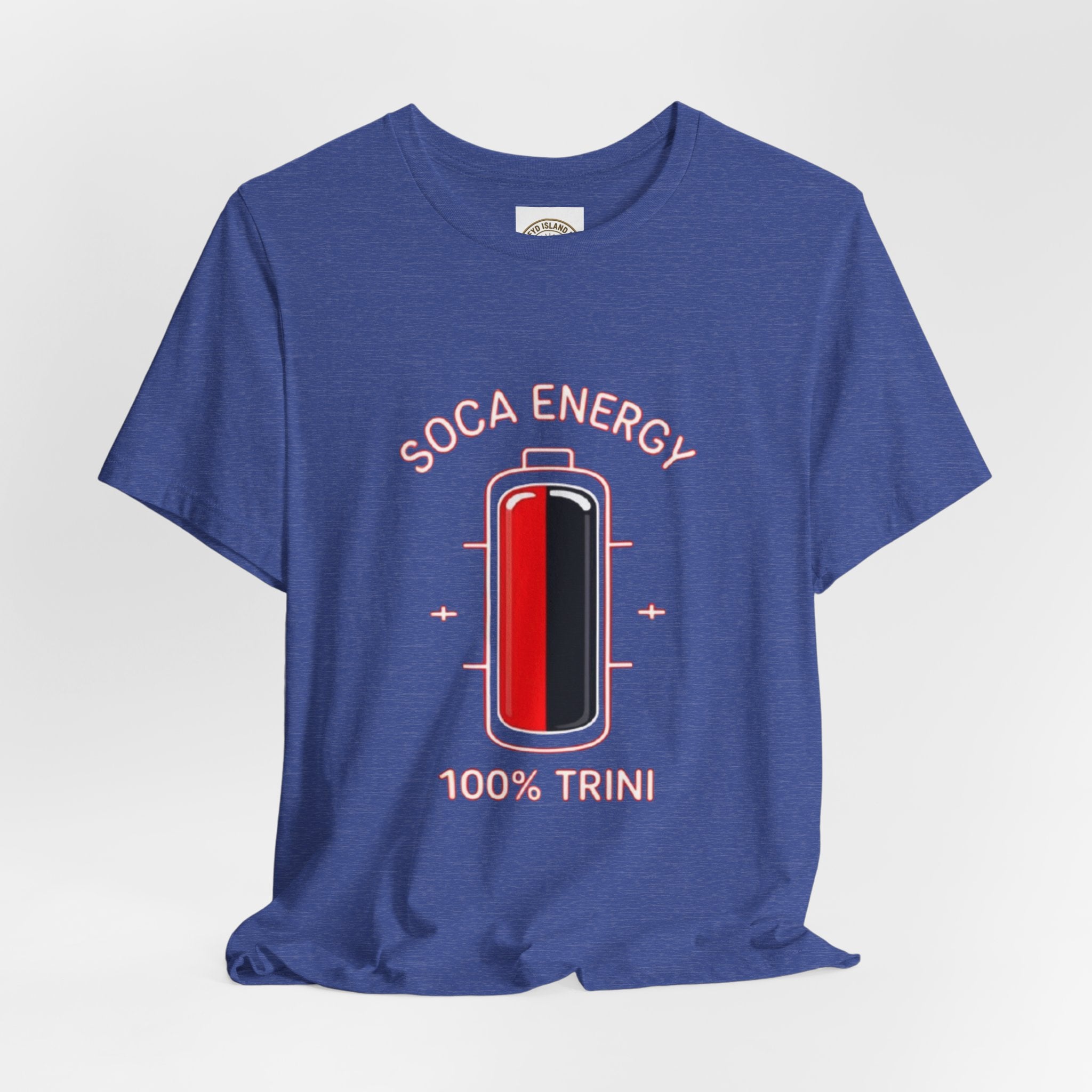 Soca Energy T‑Shirt — 100% Trini Battery Graphic Tee