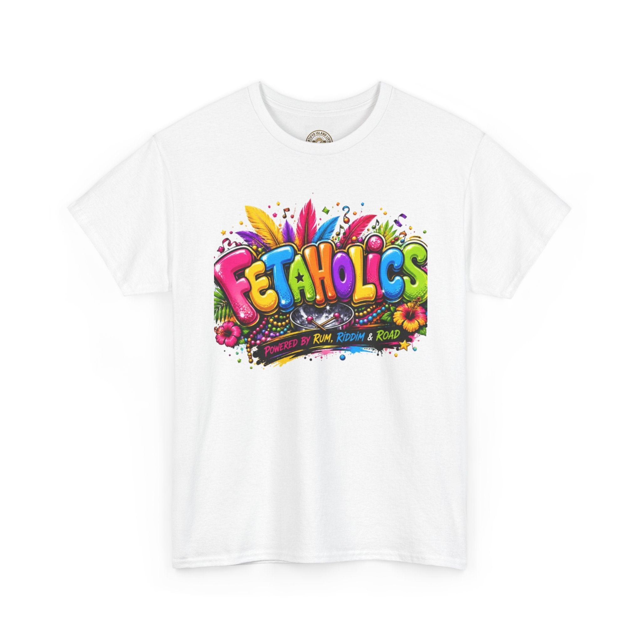 T-Shirt — Colorful "Fetaholics" Graphic Tee (Festival, Party Vibe)