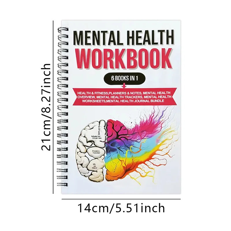 1pcs Mental Health Workbook & Journal Bundle, 6-in-1 Self-Care Planner with Anxiety & Mood Trackers, Trigger Logs & Reflection Worksheets for Emotional Wellness & Self-Growth