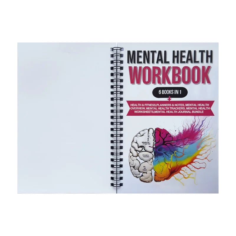 1pcs Mental Health Workbook & Journal Bundle, 6-in-1 Self-Care Planner with Anxiety & Mood Trackers, Trigger Logs & Reflection Worksheets for Emotional Wellness & Self-Growth