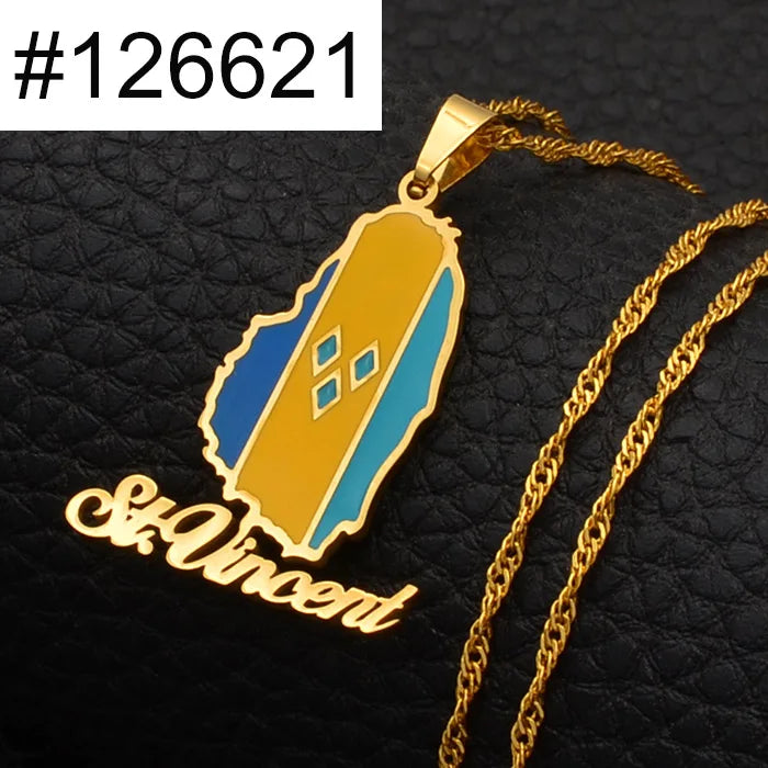 St. Vincent Island Map Necklace