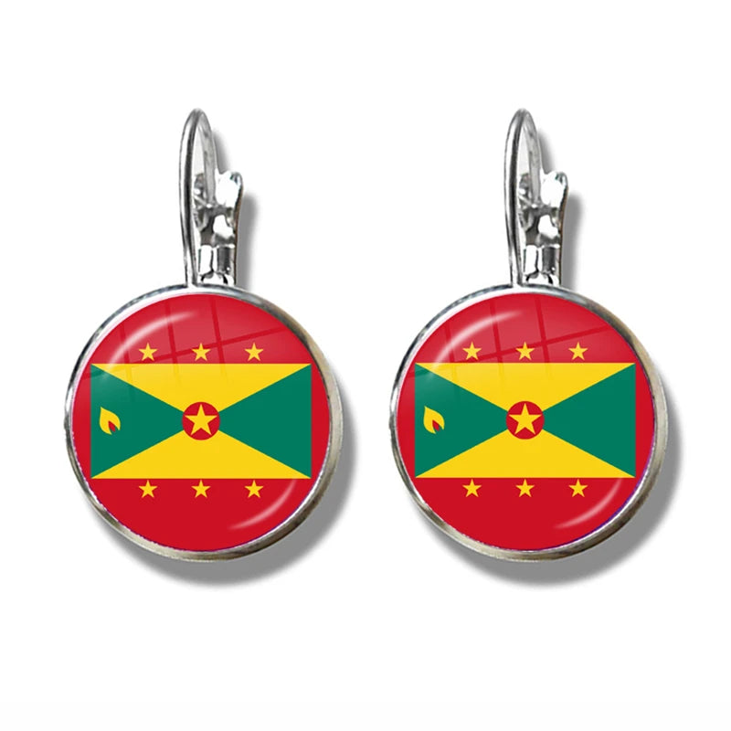 Caribbean Island Flag Hook Earrings | Multi-Island Jewelry