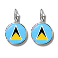 The Commonwealth of Dominica,Saint Lucia,Saint Vincent and the Grenadines,Barbados,Grenada,Ecuador Flag French Hook Earrings