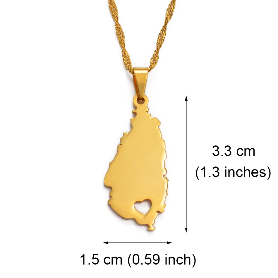 St. Lucia Mini Heart Pendant Necklace