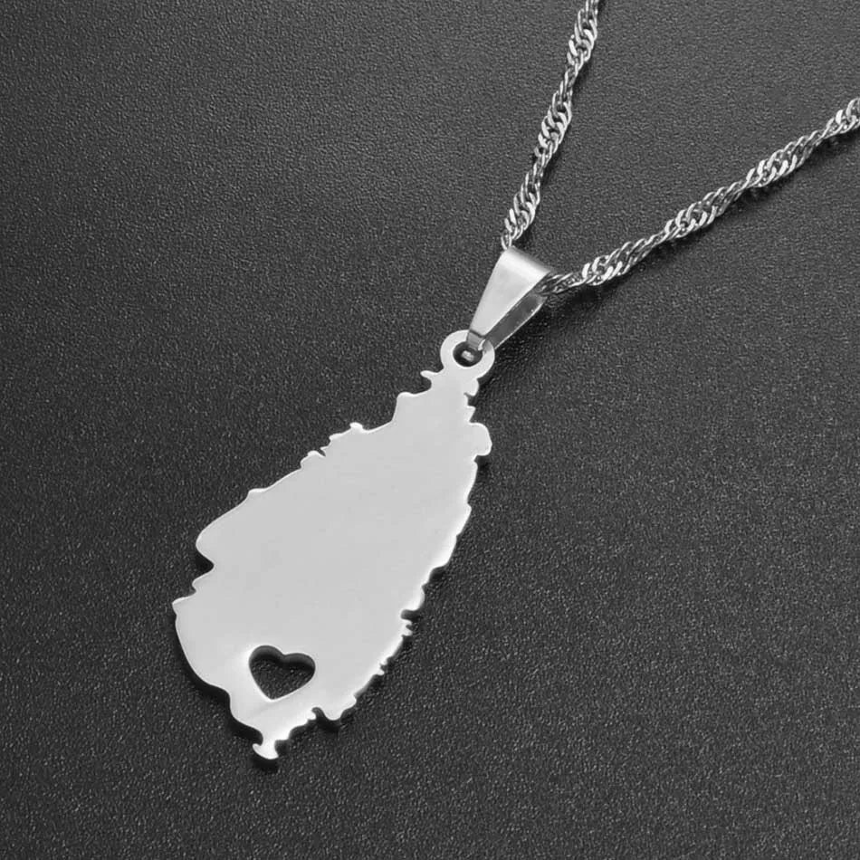 St. Lucia Mini Heart Pendant Necklace