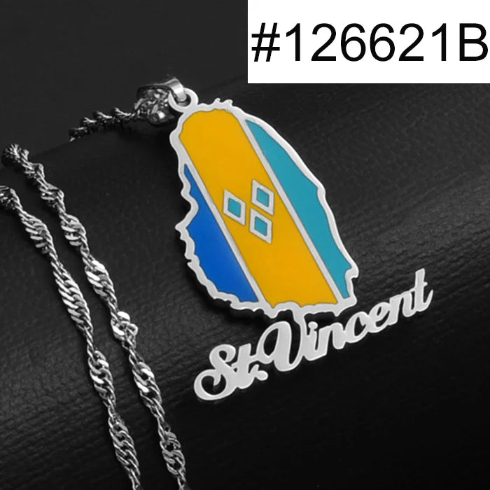 St. Vincent Island Map Necklace