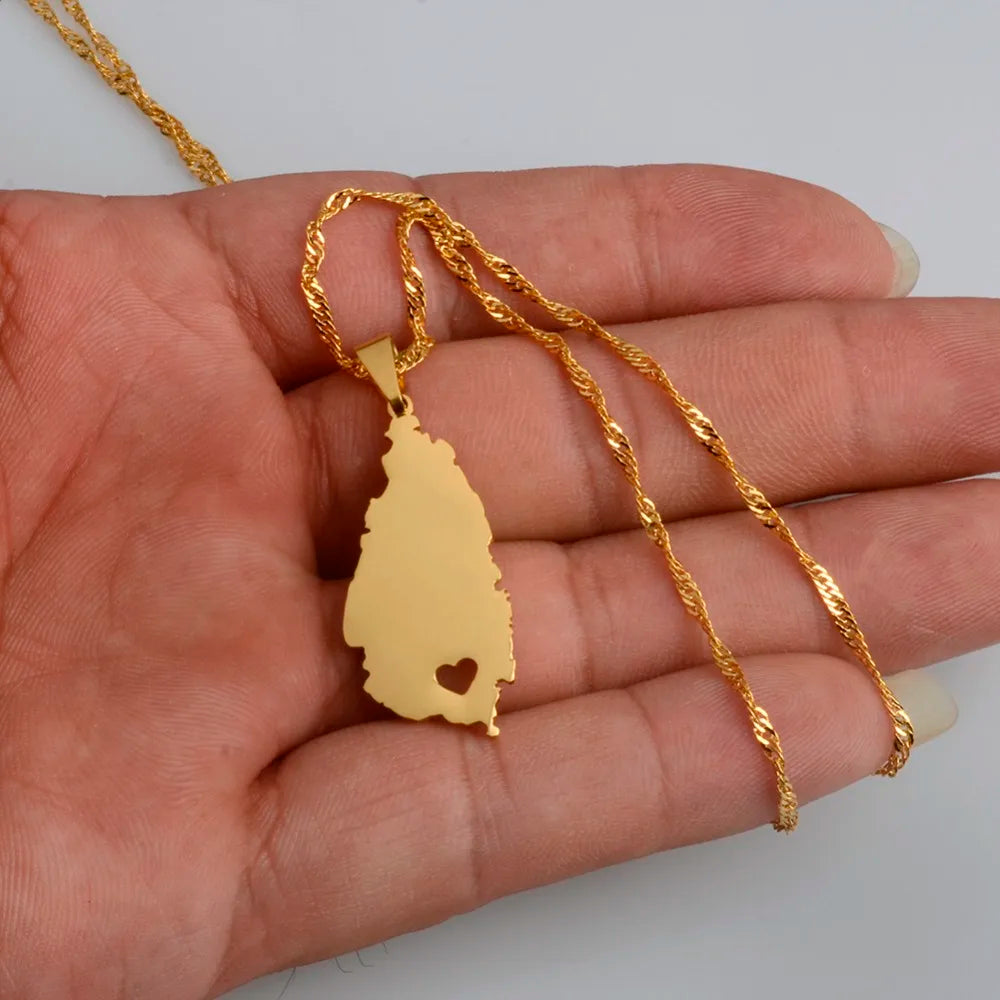 St. Lucia Mini Heart Pendant Necklace