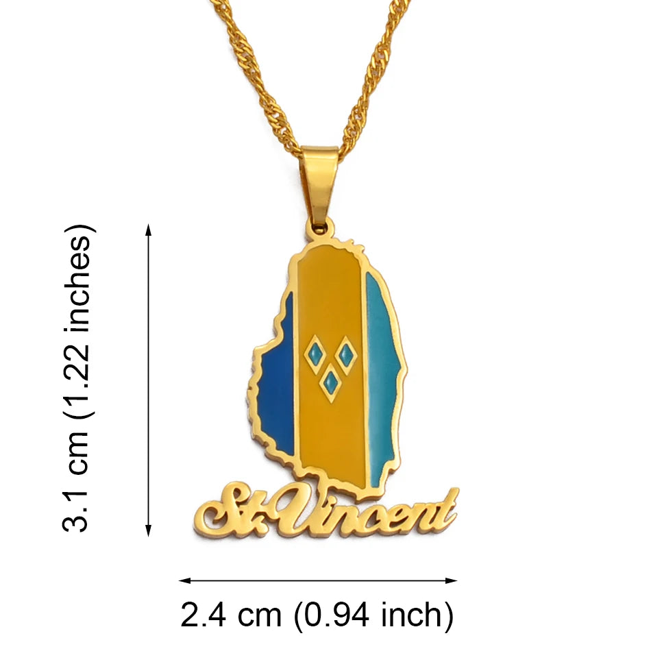 St. Vincent Island Map Necklace