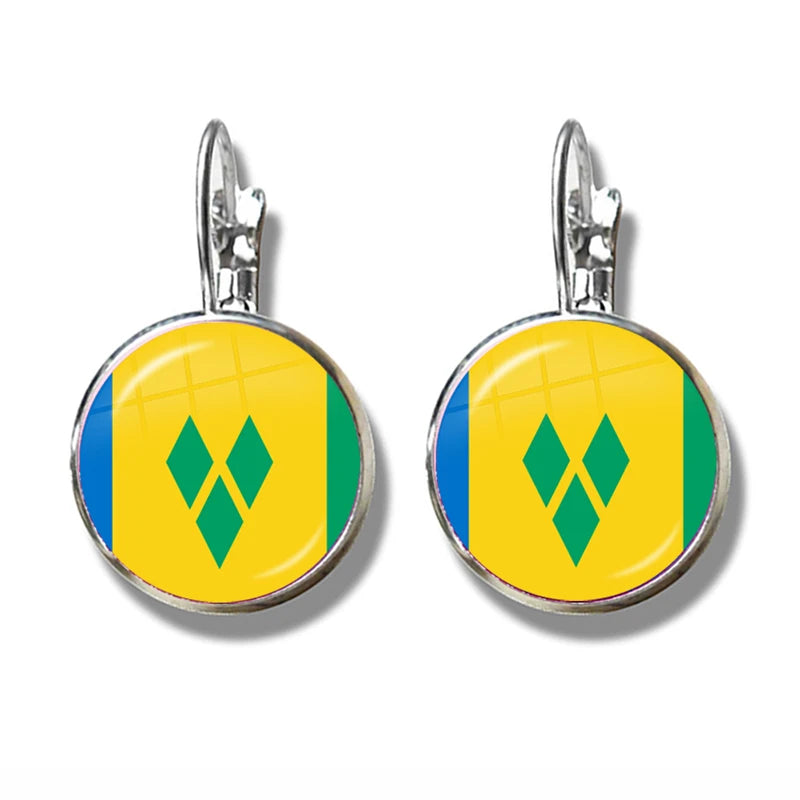 Caribbean Island Flag Hook Earrings | Multi-Island Jewelry