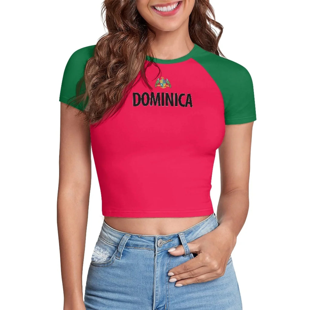 Patriotic Crewneck Carribean High Street Fashion Crop T Shirt Tops Custom St Lucia Saint Lucia Flag Y2K Hot Girl Baby Tee Top