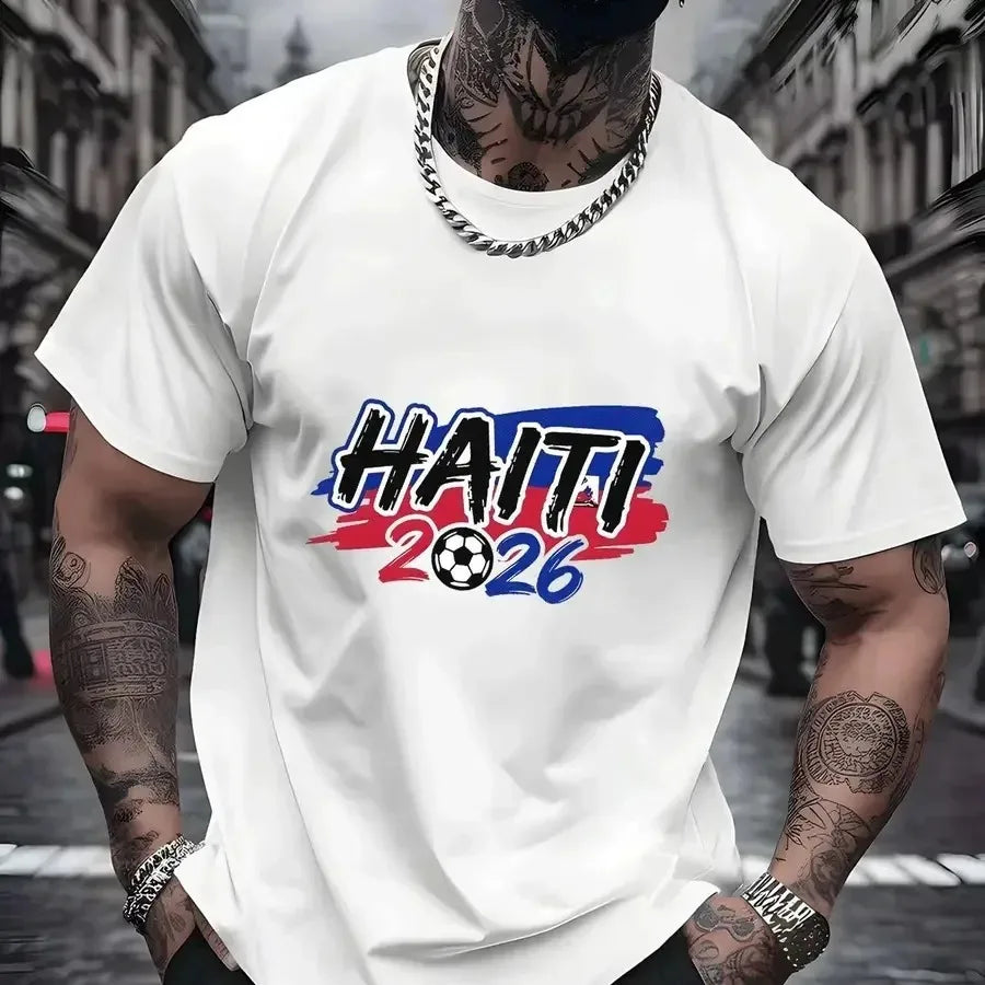 Haiti Caribbean Pride Soccer Graphic Tee | Football Fan Top