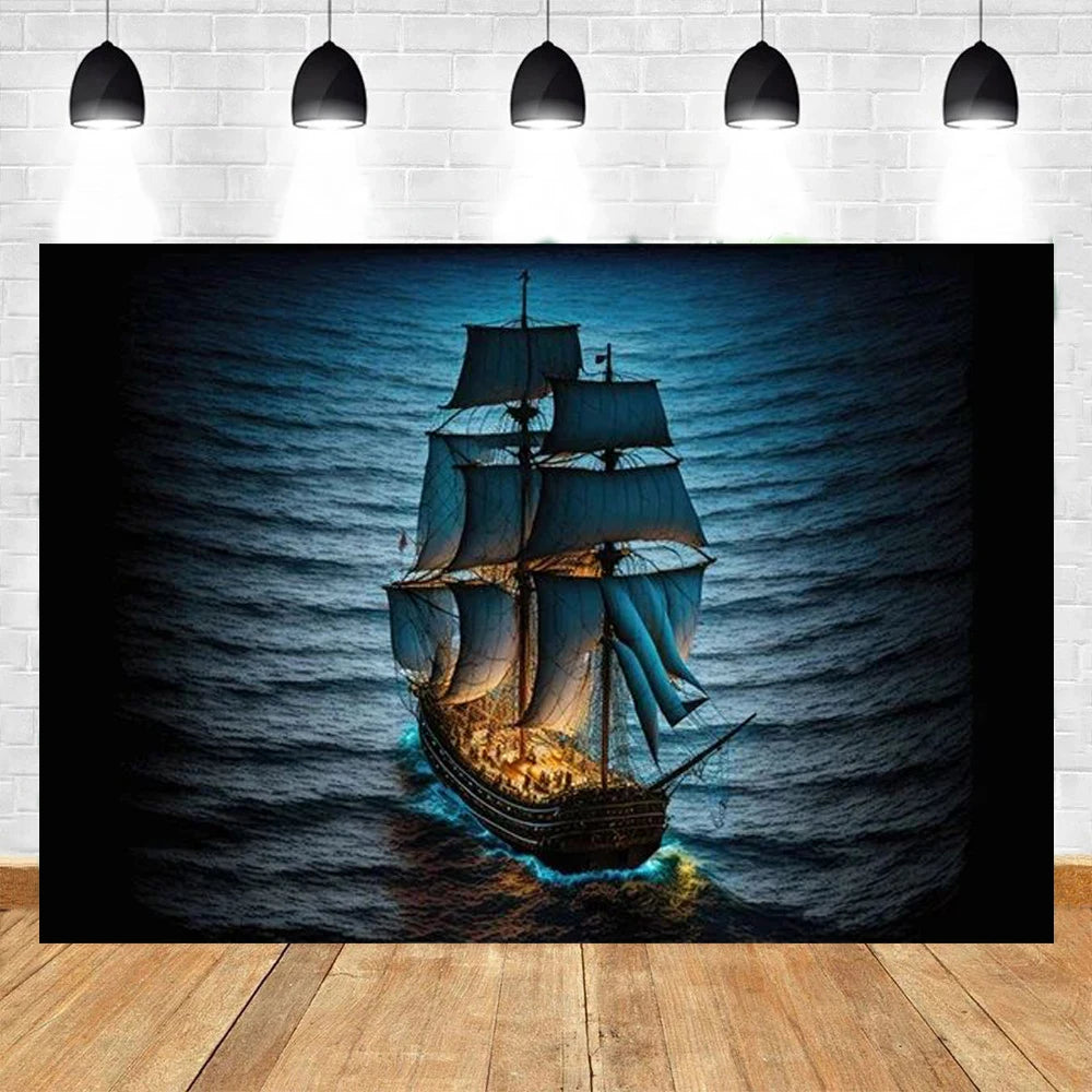 Ocean Adventure Map Party Backdrop