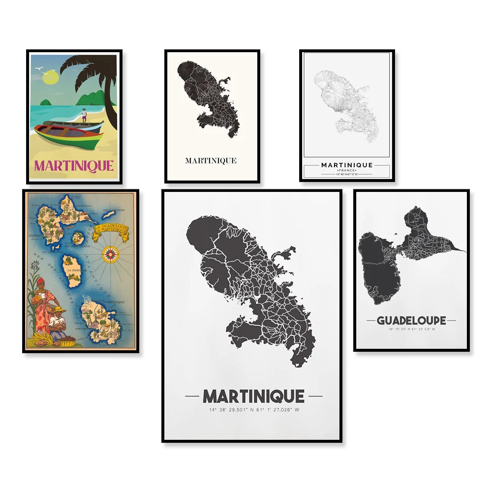 Guadeloupe & Martinique Map Print