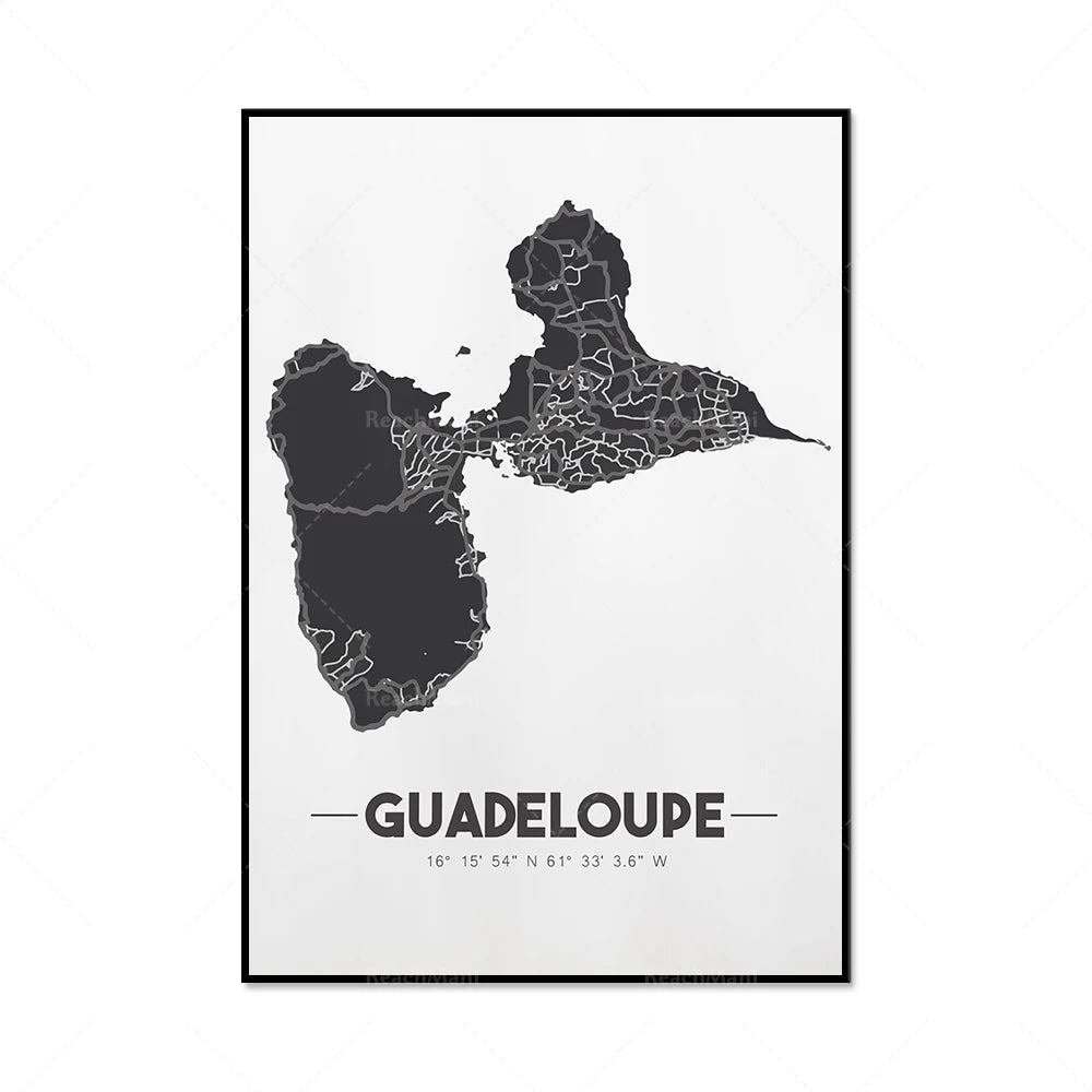Guadeloupe & Martinique Map Print
