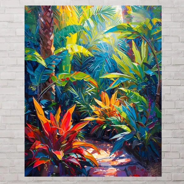 Tropical Island Botanical Canvas Print – Caribbean Wall Art