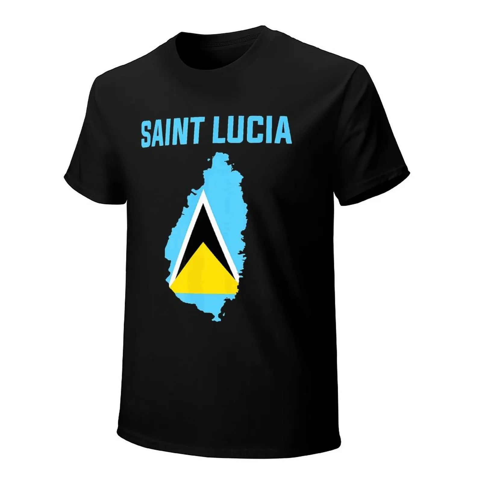 More Design Saint Lucia Flag Men Tshirt Tees T-Shirt O-neck T Shirts Women Boys Clothing 100% Cotton