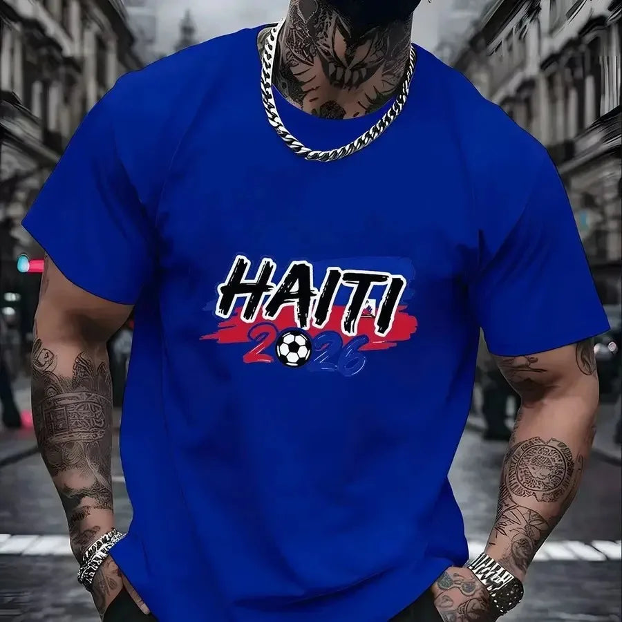 Haiti Caribbean Pride Soccer Graphic Tee | Football Fan Top