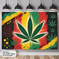 Rasta Weed Leaf Wall Tapestry Reggae Music Art Print Red Yellow Green Black Background Hanging Blanket For Smoking Room Man Cave