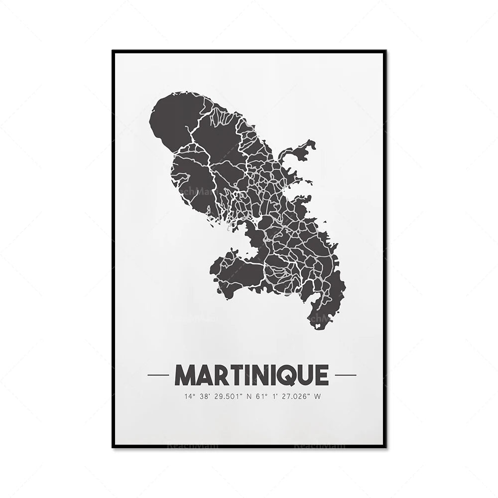 Guadeloupe & Martinique Map Print
