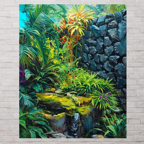 Tropical Island Botanical Canvas Print – Caribbean Wall Art