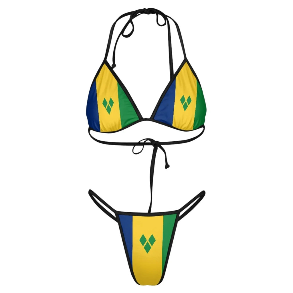 Island Flag Halter Bikini Set | Caribbean Swimwear