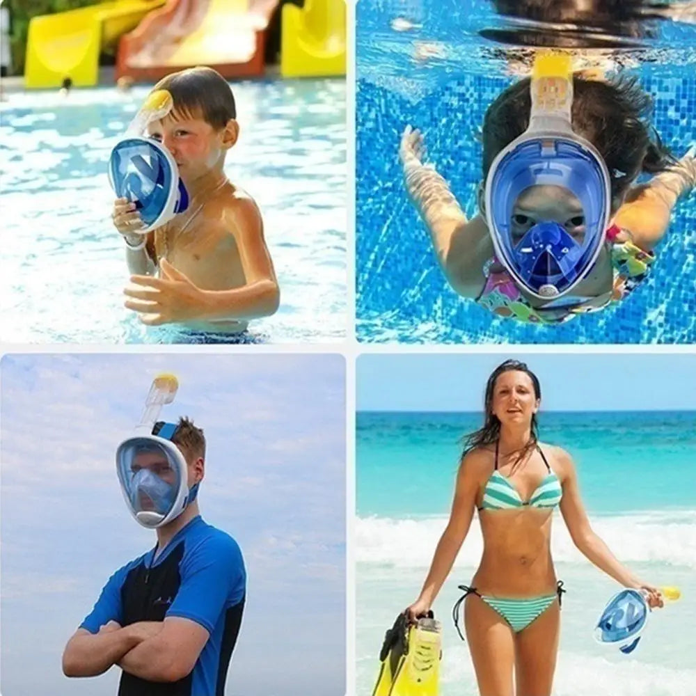Full Face Snorkel Diving Mask – Anti-Fog Underwater Scuba Mask for Adults & Kids