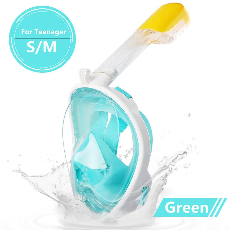 Full Face Snorkel Diving Mask – Anti-Fog Underwater Scuba Mask for Adults & Kids