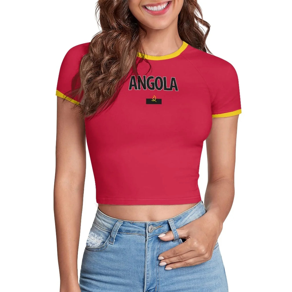 Patriotic Crewneck Carribean High Street Fashion Crop T Shirt Tops Custom St Lucia Saint Lucia Flag Y2K Hot Girl Baby Tee Top