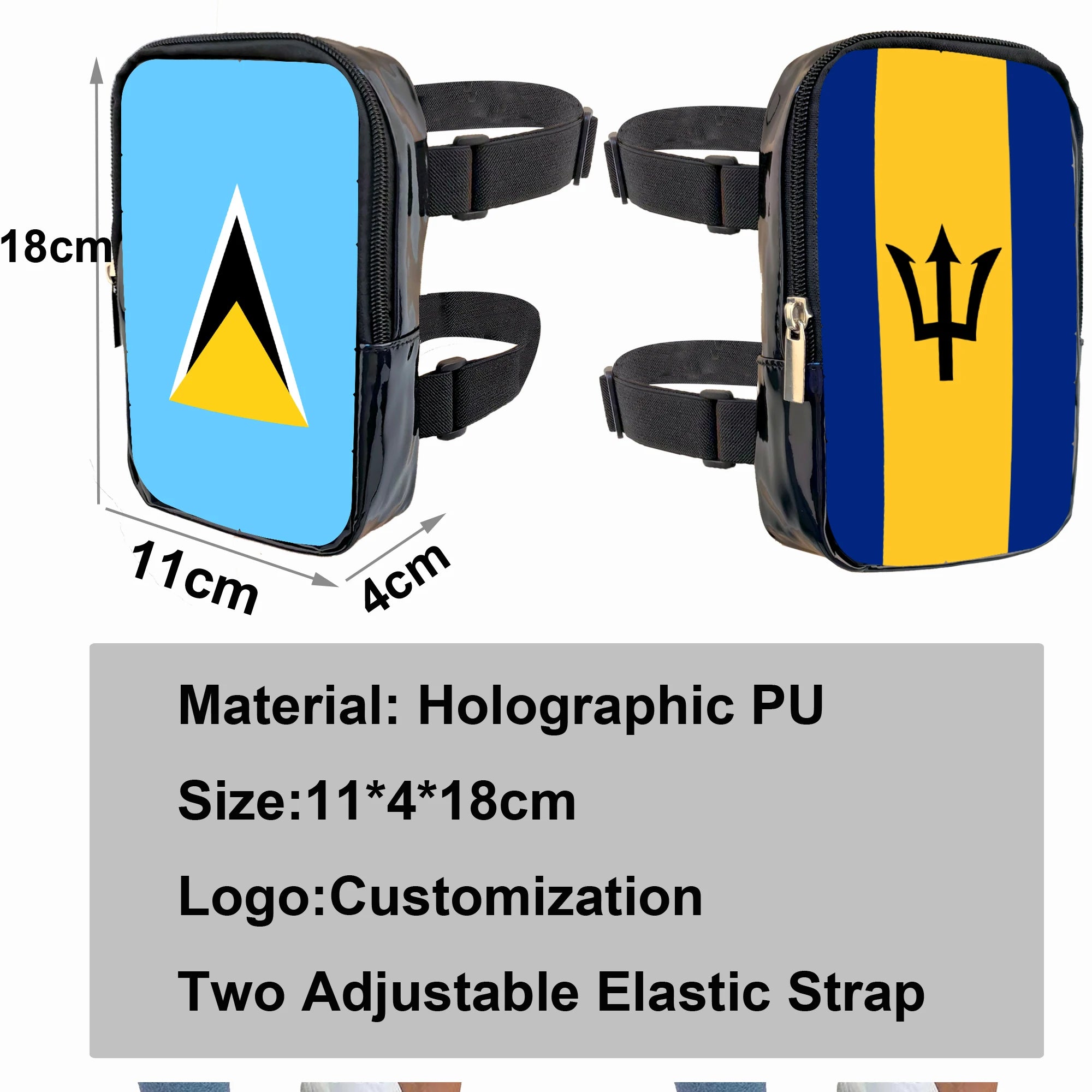2025 Carnival Leg Bag With Countries Flags Thigh Bag for Women Adjustables Straps PU Waist Pouch Leg Bag for Carnival