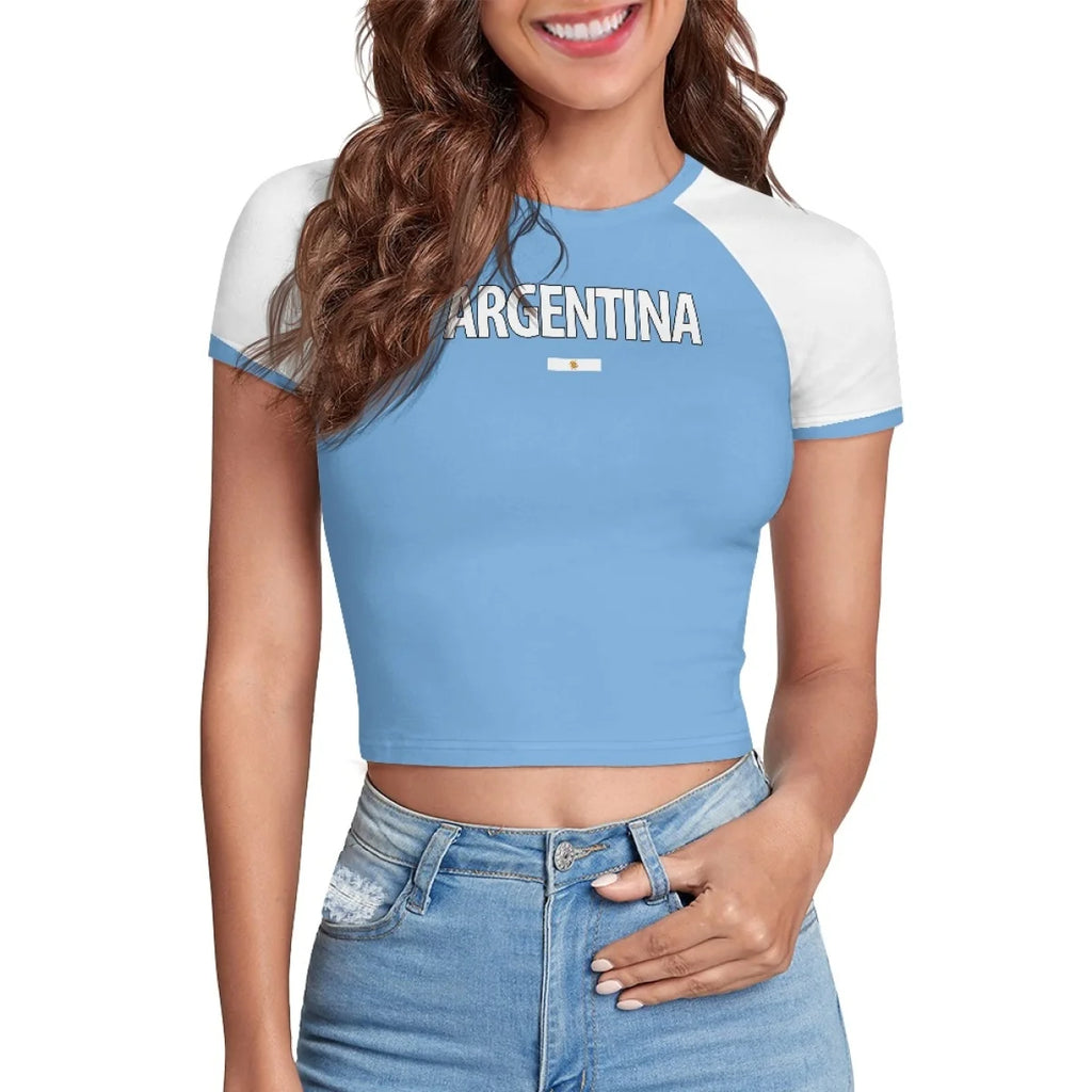 Patriotic Crewneck Carribean High Street Fashion Crop T Shirt Tops Custom St Lucia Saint Lucia Flag Y2K Hot Girl Baby Tee Top