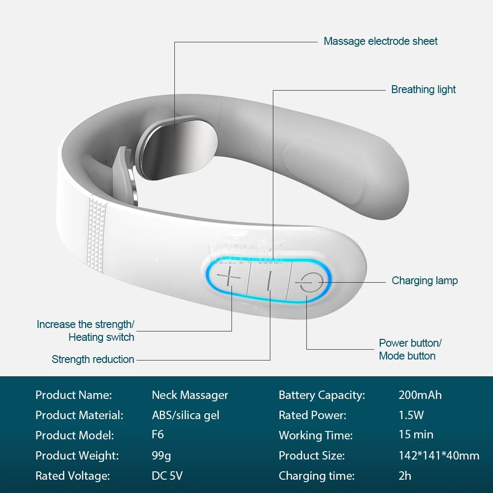 Pulse Neck Massager – Electric EMS Cervical Pain Relief & Muscle Relaxation Device