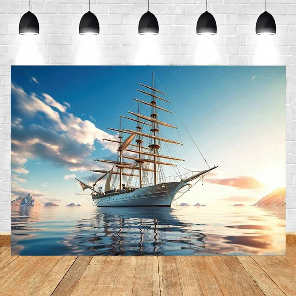 Ocean Adventure Map Party Backdrop